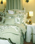Versailles Toile Collection - Available in Green, French Blue, Antique Beige & Rose/Red by Linge