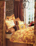 Scenes de Chasse Toile Collection - Available in Black & Ecru and Red & Saffron by Linge