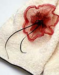 Oriental Poppy Attached Applique Towels