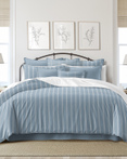 Shay Broad Ticking Stripes Cornflower Blue by 6ix Tailors Fine Linens